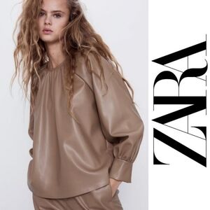 Zara Faux Leather Top